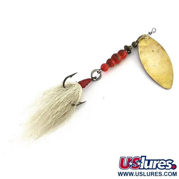 Mepps Aglia Long 3 Dressed Spinner, Messing/Orange/Weiß, 12g, #7980