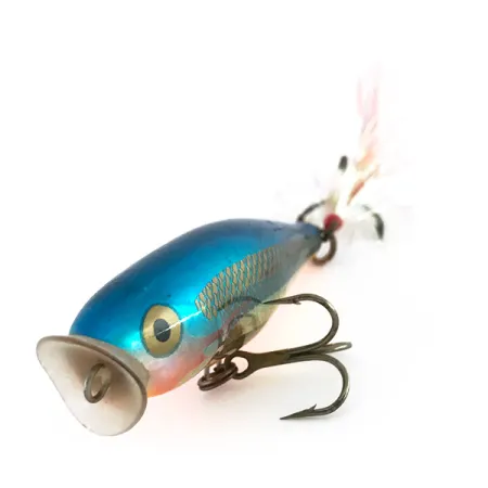 Rapala Skitter Pop Popper, Blau-Gold, 7g, Federdrilling, #8058
