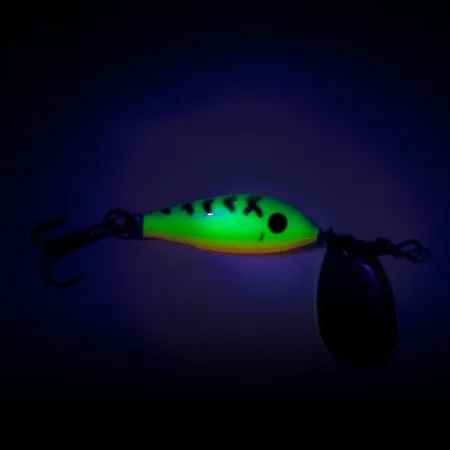 Blue Fox Vibrax Minnow Spin 1 UV Spinner, Fire Tiger, 4g, UV, #8062