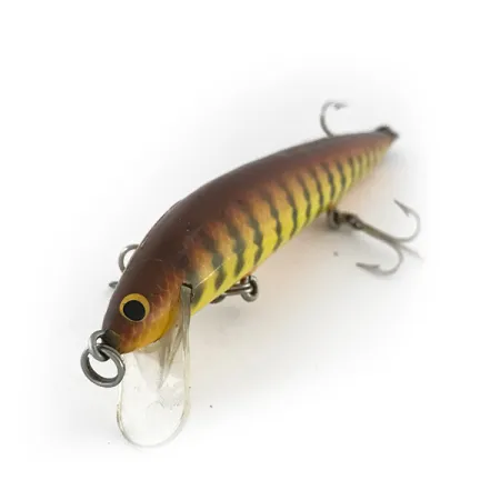 Bagley Bang-O Lure Minnow, Brown Tiger, 10g, Vintage-Holzköder, #8126