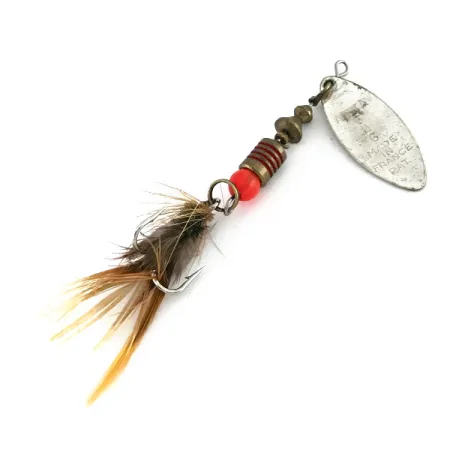 Mepps Aglia Long 1 Spinner, Silber/Orange, 4.5g, UV-Aktiv, #8257