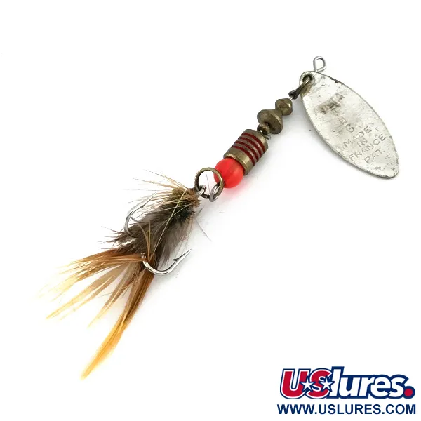 Mepps Aglia Long 1 Spinner, Silber/Orange, 4.5g, UV-Aktiv, #8257