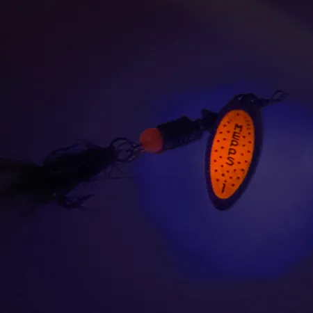 Mepps Aglia Long 1 Spinner, Silber/Orange, 4.5g, UV-Aktiv, #8257