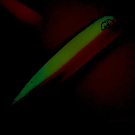 Dardevle Big Ed Flutter-Chuck 3700 Blinker, UV Glow, 25g, #8279