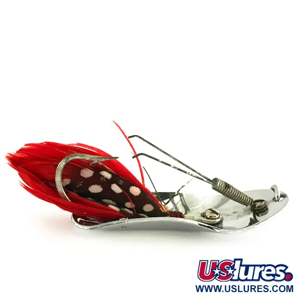 Pflueger Chum 4 Krautblinker, Nickel / Rot, 19g, Feder-Dressing, #8488