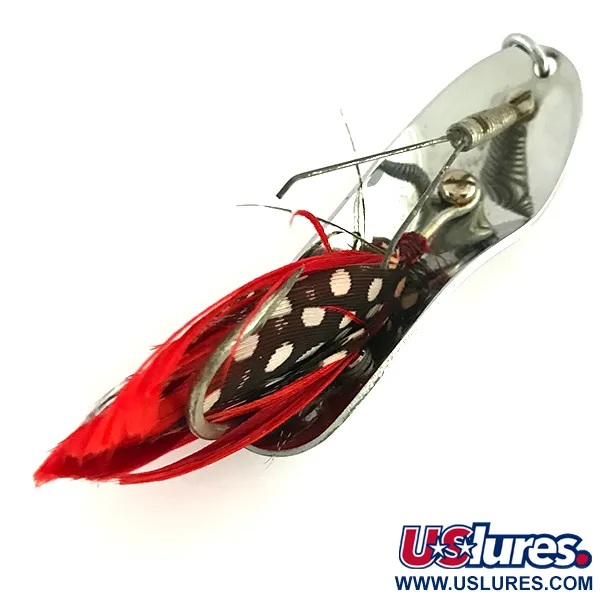 Pflueger Chum 4 Krautblinker, Nickel / Rot, 19g, Feder-Dressing, #8488