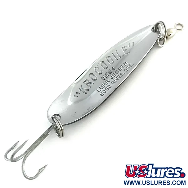 Luhr Jensen Krocodile Die #4 Blinker, Nickel / Blau, 14g, Weitwurf, #8532