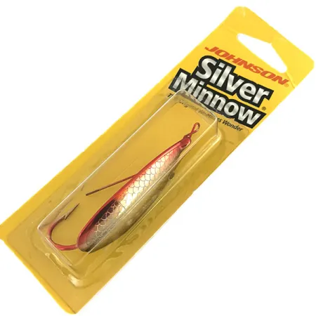 Weedless Johnson Silver Minnow Blinker, Rot/Schwarz/Gold, 14g, #8625
