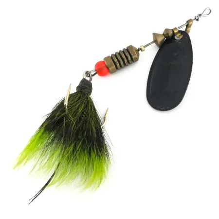 Mepps Black Fury 3 Dressed Spinner, Black/Chartreuse, 7.3g, #8815