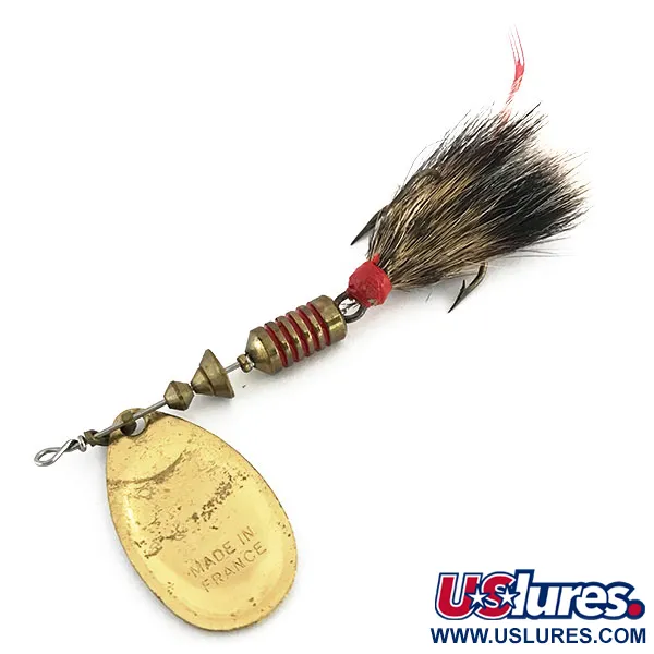 Mepps Aglia 3 dressed Spinner, Gold, 7,3g, Naturhaar-Dressing, #8816