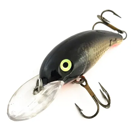 Mann's M35 Tieflauf-Crankbait, Schwarz Gold Orange, 11g, Rassel, #8970