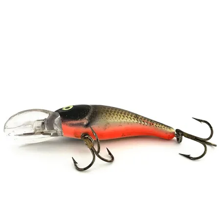 Mann's M35 Tieflauf-Crankbait, Schwarz Gold Orange, 11g, Rassel, #8970