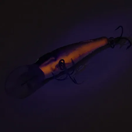 Mann's M35 Tieflauf-Crankbait, Schwarz Gold Orange, 11g, Rassel, #8970