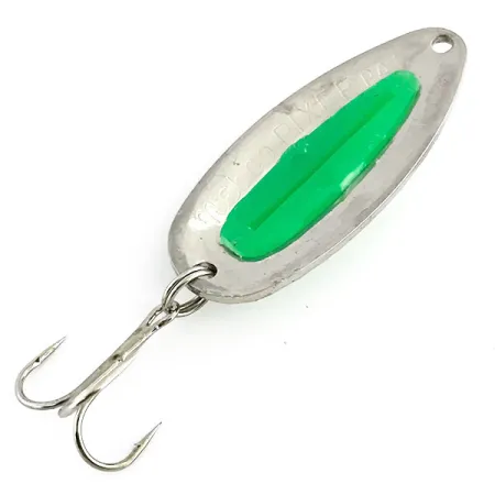 Nebco Pixee UV Blinker, Nickel gehämmert/Grün, 14g, UV-Lachsei, #9050