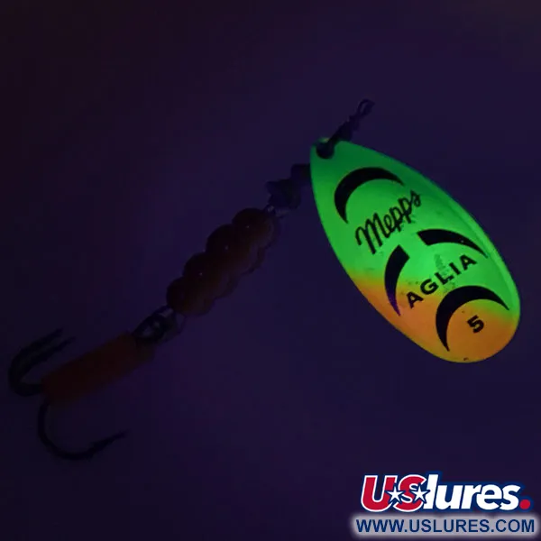 Mepps Aglia 5 Fluo UV Spinner, Rainbow Fluo, 14g, UV-aktiv, #9096