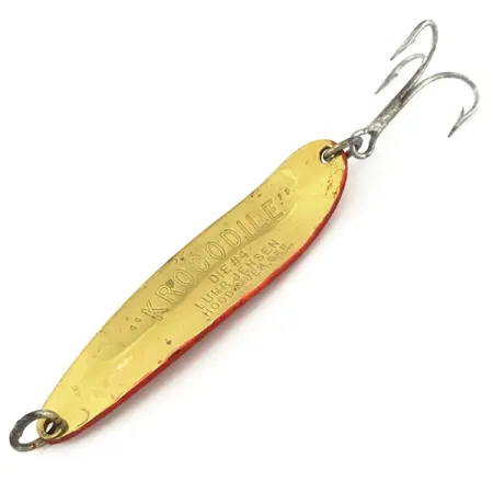 Luhr Jensen Krocodile Die #4 Blinker, Gold gehämmert/Rot, 14g, #9137