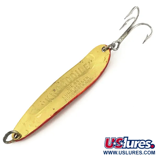 Luhr Jensen Krocodile Die #4 Blinker, Gold gehämmert/Rot, 14g, #9137