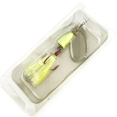 Blue Fox Super Vibrax 5 Glow Spinner, Nickel/Chartreuse, 13g, #9295