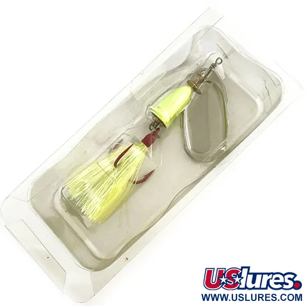 Blue Fox Super Vibrax 5 Glow Spinner, Nickel/Chartreuse, 13g, #9295