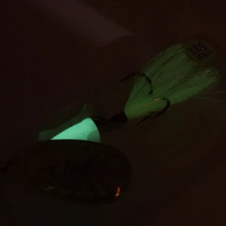 Blue Fox Super Vibrax 5 Glow Spinner, Nickel/Chartreuse, 13g, #9295