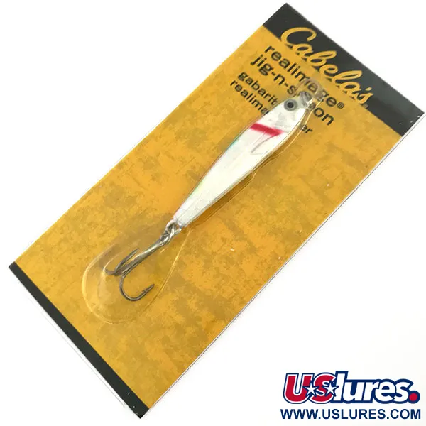 Cabela's Real Image Jig-N-Spoon Pilker, Perlweiß, 14g, 3D-Augen, #9310