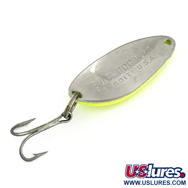 Eppinger Dardevle Devle Dog 5200 Blinker, Nickel/Chartreuse, 7g, #9384