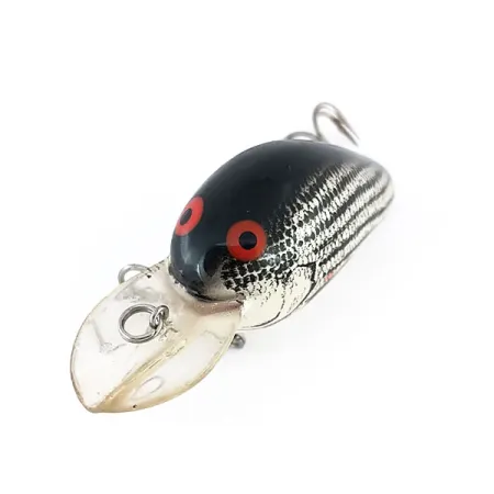 Bomber Fat A B04F Crankbait, Silber-Schwarz, 5.5g, Tiefe 1.8m, #9549