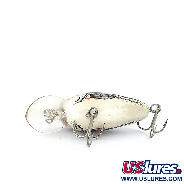 Bomber Fat A B04F Crankbait, Silber-Schwarz, 5.5g, Tiefe 1.8m, #9549