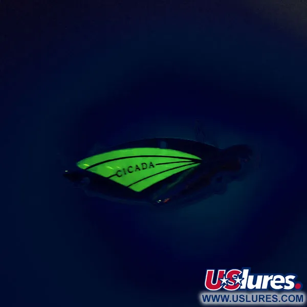 Reef Runner Cicada Blade Bait, Nickel / Grün, 14g, Glow-Effekt, #9560