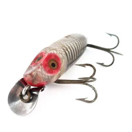 Heddon River Runt Spook Floating Wobbler, Silber/Rot, 12g, #9596
