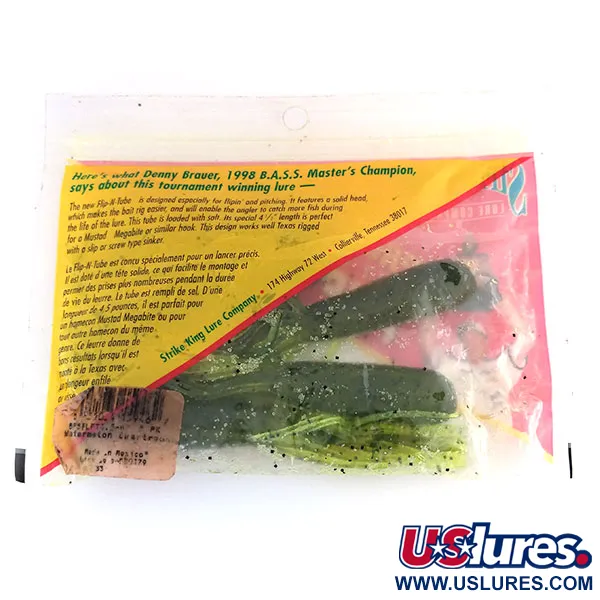 Strike King Flip-N-Tubs Gummiköder, Chartreuse, 10cm, salzig, #9614
