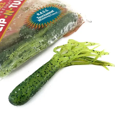 Strike King Flip-N-Tubs Gummiköder, Chartreuse, 10cm, salzig, #9614