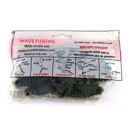 Wave Worms Swim Bug Gummiköder, Watermelon/Black, 10cm, 7Stk, #9615