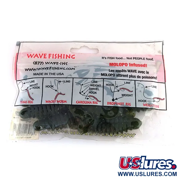 Wave Worms Swim Bug Gummiköder, Watermelon/Black, 10cm, 7Stk, #9615