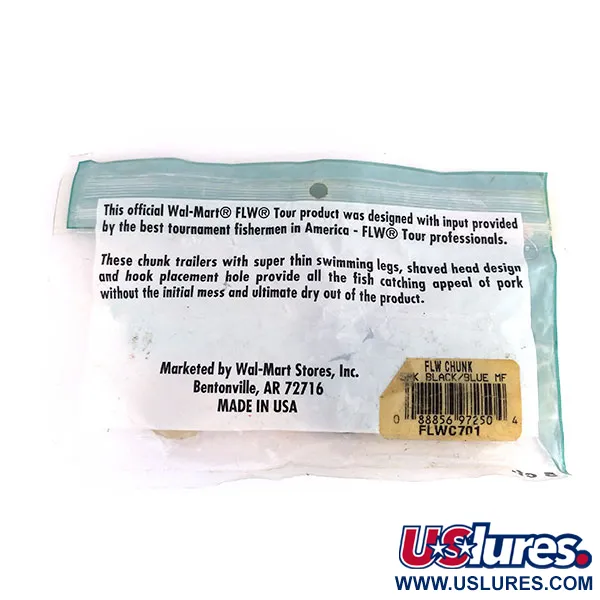 Wal Mart FLW Chunk Gummiköder, Schwarz / Blau, 7,5cm, Trailer, #9621