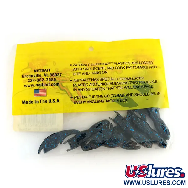 NetBait Tiny Paca Craw Gummikrebs, Black Blue Flake, 7.5cm, #9655