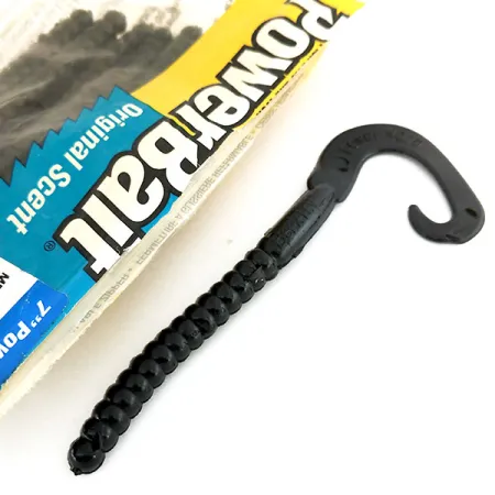 Berkley Powerbait Power Worm Gummiköder, Black, 17.5cm, Aroma, #9665