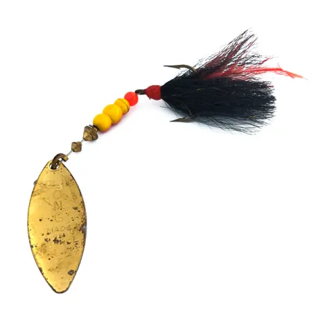 Mepps Aglia Long 3 Dressed Spinner, Orange/Gold, 12g, Bucktail, #9676