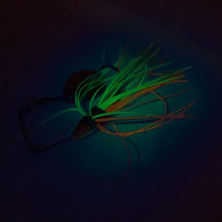 Strike King Mini-King Spinnerbait UV, Gold/Orange/Gelb/Grün, 7g, #9695