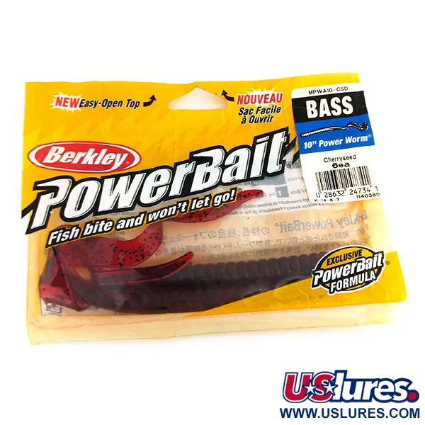 Berkley Powerbait Power Worm Gummiköder, Cherryseed, 25cm, #9735