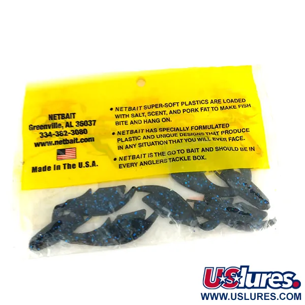 NetBait Paca Chunk Jr Gummiköder, Black Blue Flake, 7.5cm, #9736