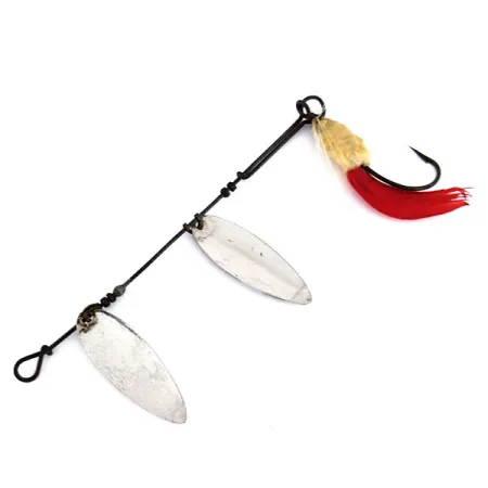 Hildebrandt Size 3 Slim Eli Double Spinner Spinner, Nickel / Rot, 5g, #9832