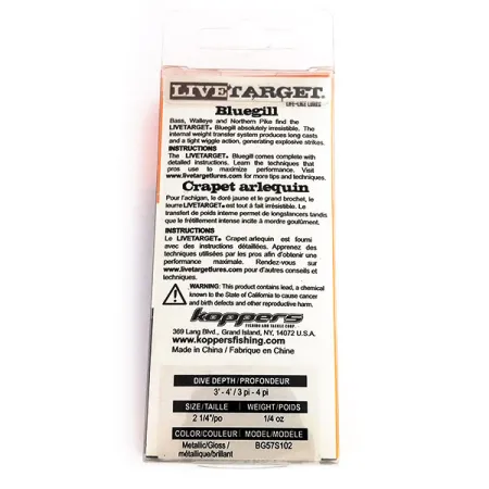 Live Target Koppers BlueGill Wobbler, Crapiet Arlequin, 7g, #9844
