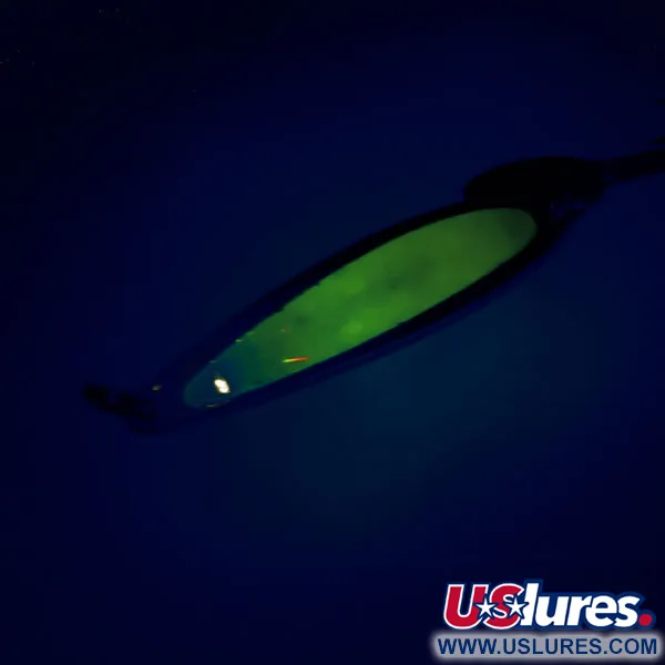 Bay de Noc Swedish Pimple Pilker, Nickel/Grün, 14g, Leuchteffekt, #9856