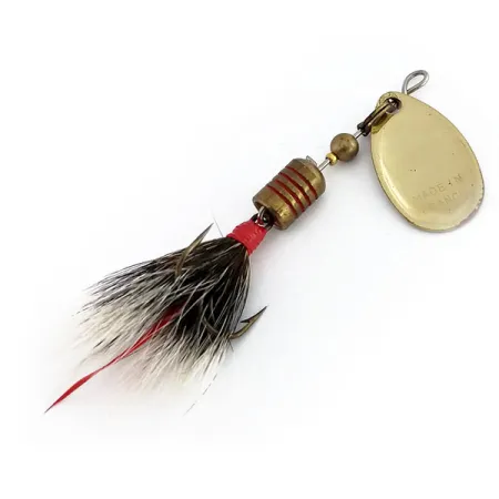 Mepps Aglia 1 dressed (squirrel tail) 1970s Spinner, Gold, 3.5g, #9912