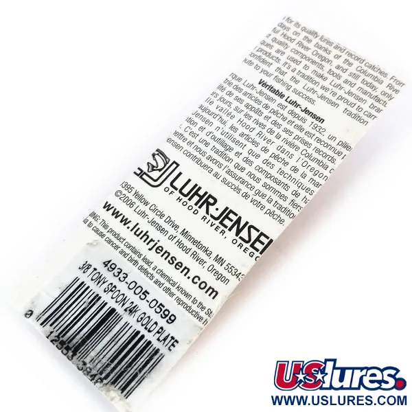 Tony Accetta Tony's Spoon Blinker, Gold, 11g, 24K Gold, #4933-005-0599